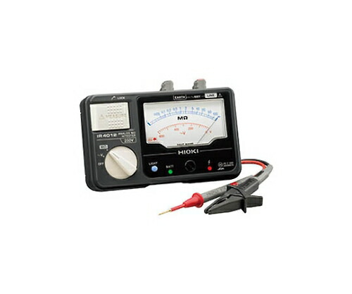 日置電機 アナログメグオームハイテスタ ２５０Ｖ／１００ＭΩ 単レンジ （スイッチなしリード附属） 1個 IR4012-10