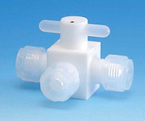 フロン工業 PTFE3方バルブ圧入型 10φ 1個 F-2018-003