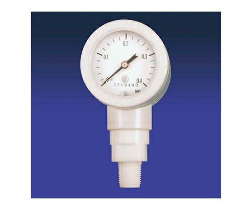 フロン工業 フッソ樹脂ベローズ圧力計 0-1.0MPa R3/8オス 1個 F-2189-005