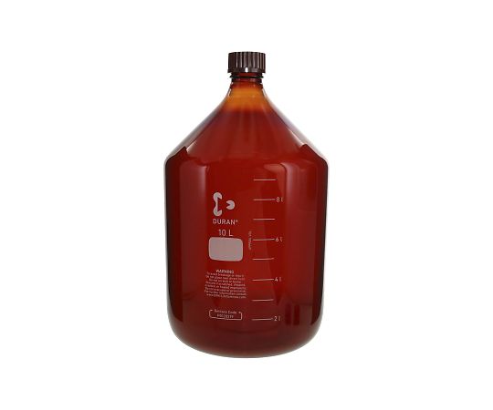 DWK Life Sciences ねじ口びん（メジュームびん） 茶褐色 赤旗がしら付 10L 1個 017210-100001