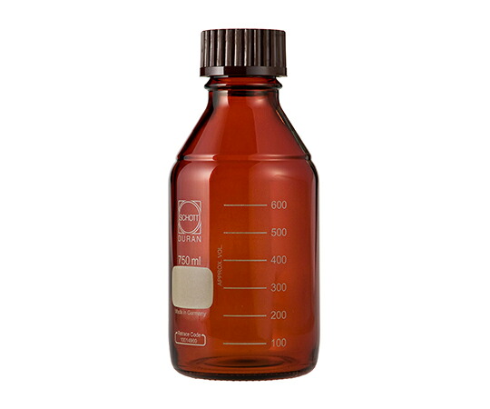 DWK Life Sciences ねじ口びん（メジュームびん） 茶褐色 赤旗がしら付 750mL 1箱(10個入) 017210-7501A