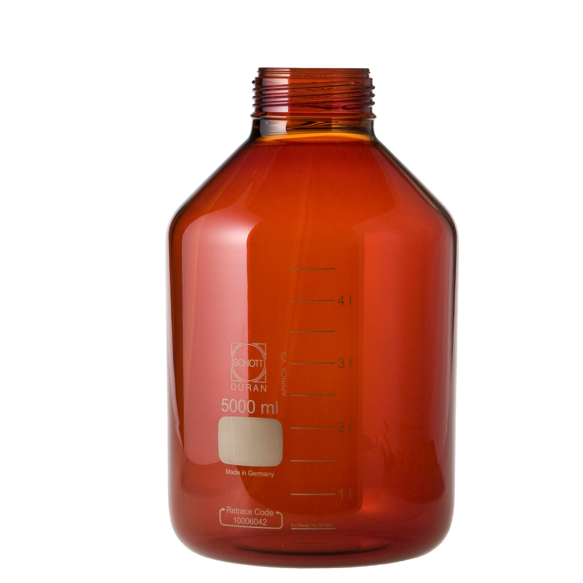 DWK Life Sciences ねじ口びん 広口 茶褐色 びんのみ 5L 1個 017250-150005