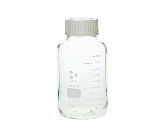 DWK Life Sciences ねじ口びん 広口 白キャップ付 2L 1個 017250-22000