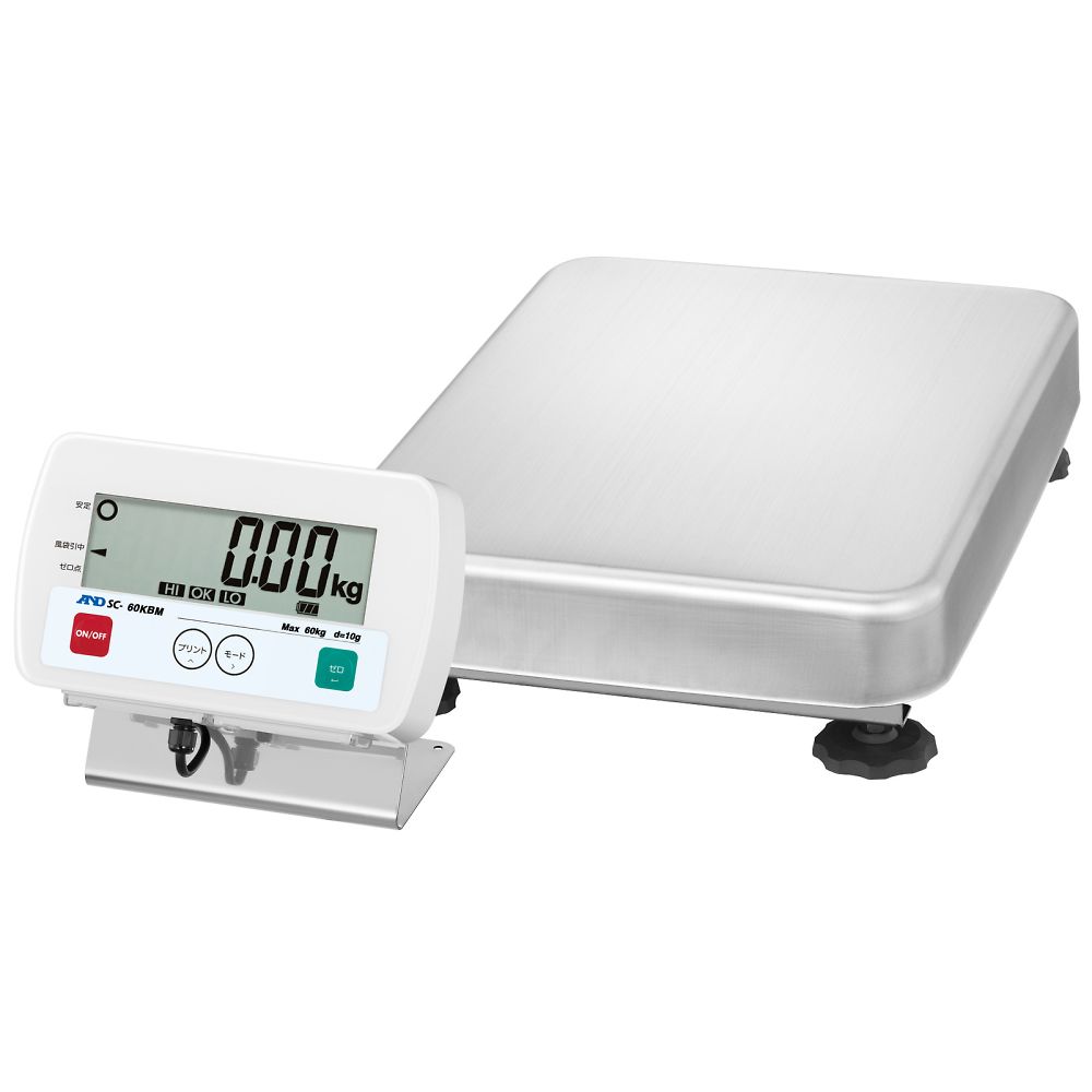 エー・アンド・デイ フレーム SUS304 防塵・防水台はかり SCシリーズ  ひょう量:60kg 最小表示:10g   SC60KBM-JA