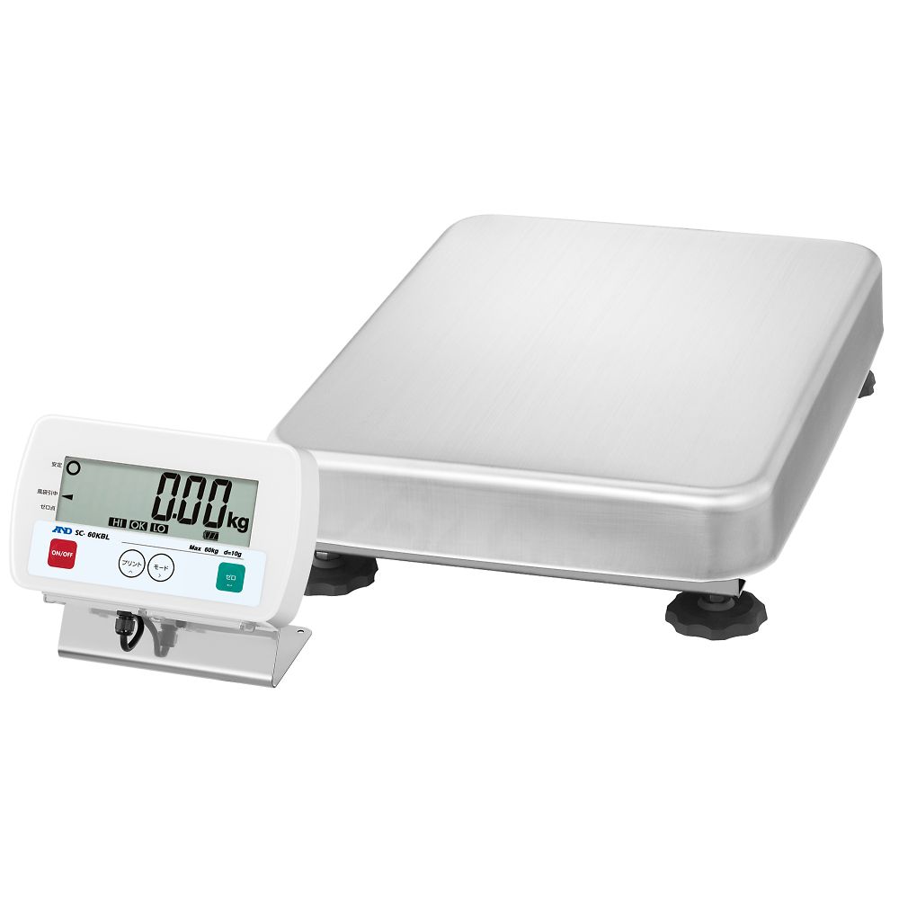 エー・アンド・デイ フレーム SUS304 防塵・防水台はかり SCシリーズ  ひょう量:60kg 最小表示:10g   SC60KBL-JA