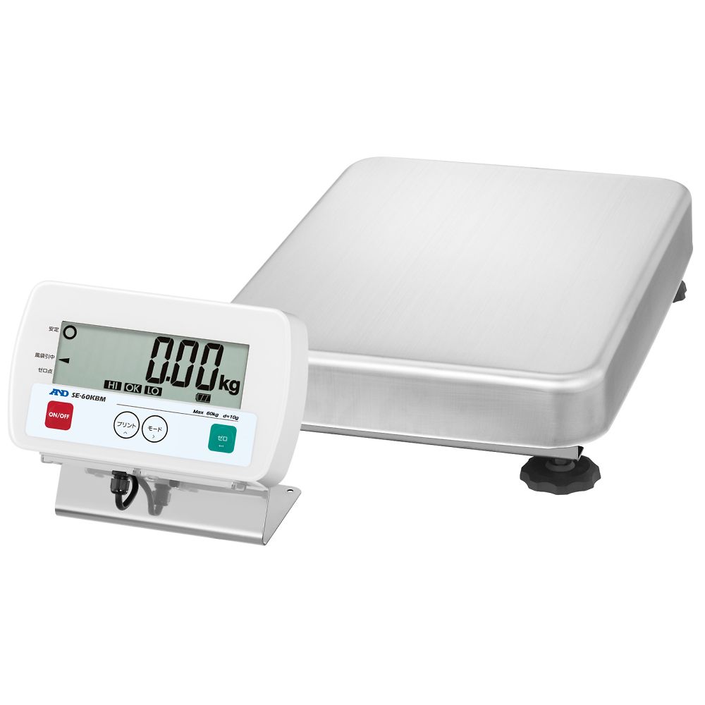 エー・アンド・デイ フレーム 鉄製　防塵・防水台はかり SEシリーズ ひょう量:60kg 最小表示:10g SE60KBM-JA