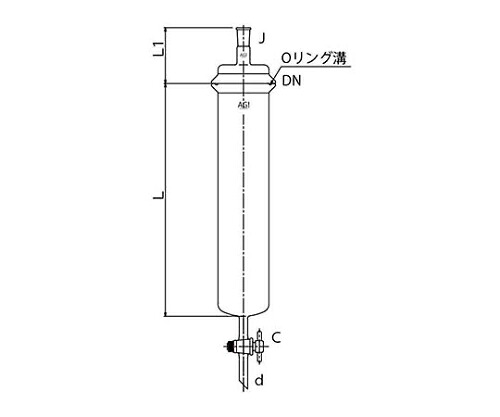 旭製造所 クロマトカラム(PTFEまかない方付) 1個 3880-100/500