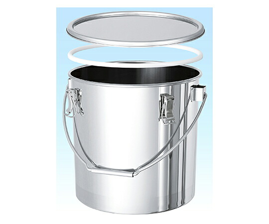 日東金属工業 PTFEパッキン付テーパー型吊り下げ式ステンレス密閉容器 25L 1個 TP-CTB-PTFE-33