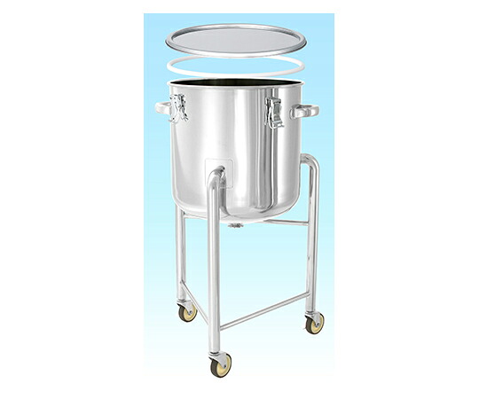 日東金属工業 PTFEパッキン付鏡板型密閉容器 脚付 45L 1個 DT-CTH-L-PTFE-39