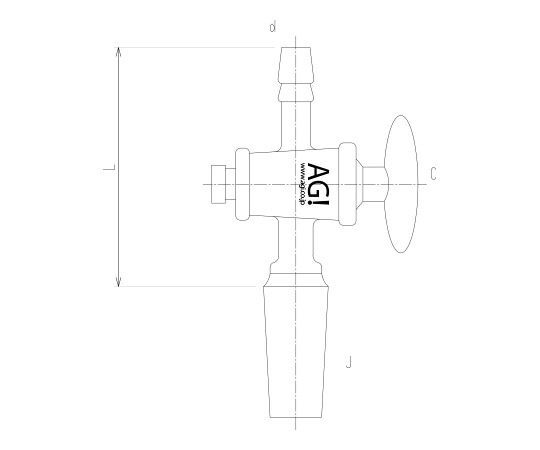 旭製作所 コック付排気管直管 オス ガラスコック 1個 2408-4L