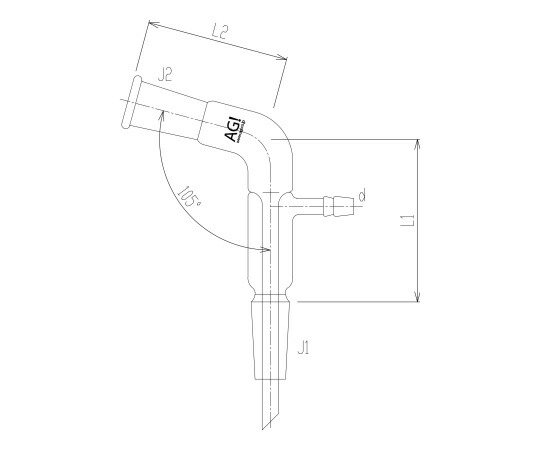 旭製作所 中管付減圧用曲連結管(105°) 1個 2534-5L