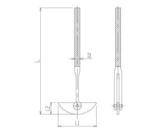 旭製作所 半月型撹拌棒 シャフト部摺無 1個 3362-8N/60