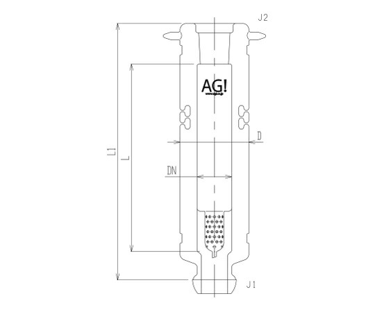 旭製作所 真空ジャケット付充填塔 メッキ・スリット無 1個 3506-50-500-K9L