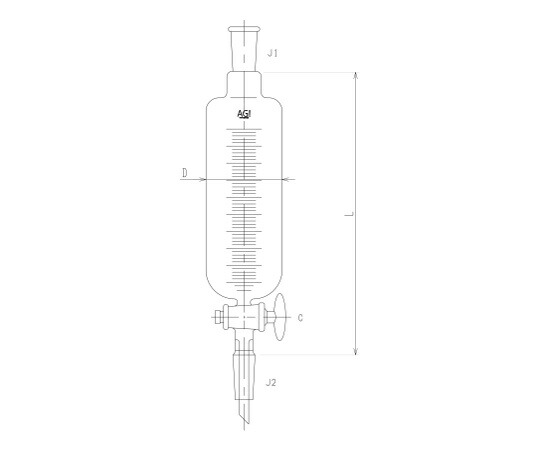 旭製作所 分留受器 ガラスコック 1個 3600-1000-4L