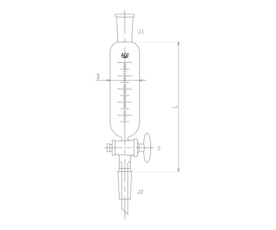 旭製作所 分留受器 ガラスコック 1個 3600-50-3L