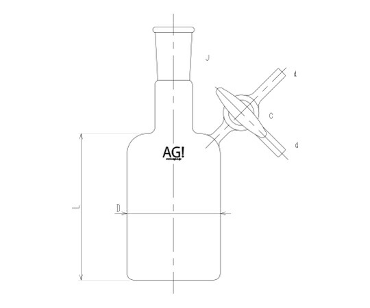 旭製作所 溶媒瓶 ガラスコック 1個 3694-500-4L