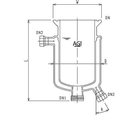 旭製作所 二重管式反応容器 1個 3956-6000-M