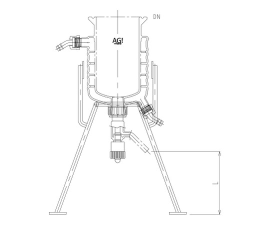 旭製造所 二重管式化学反応入れもの用架台 1個 3984-6000