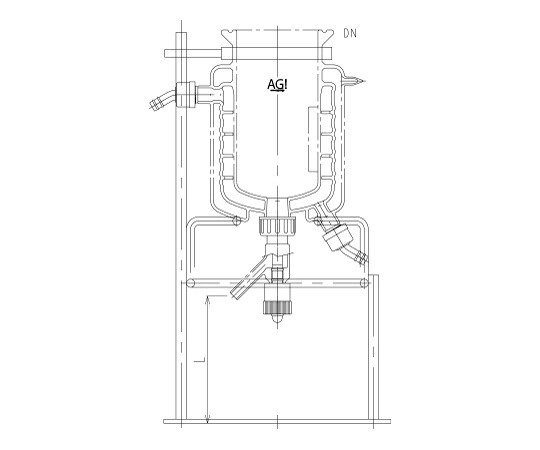旭製造所 三重管式化学反応入れもの用架台 1個 3986-3000