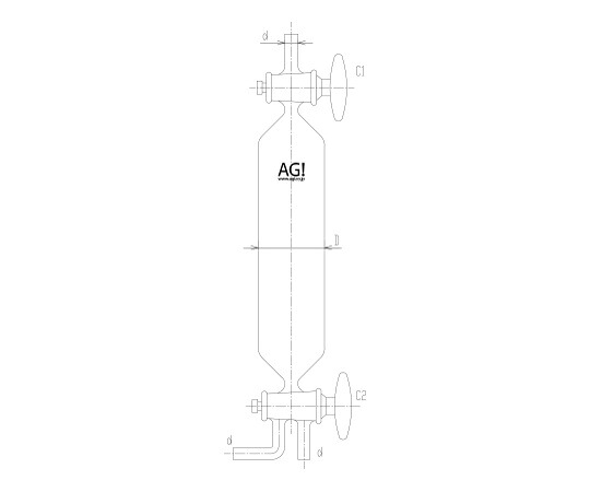 旭製作所 ガス採取管 ガラスコック 1個 4204-500