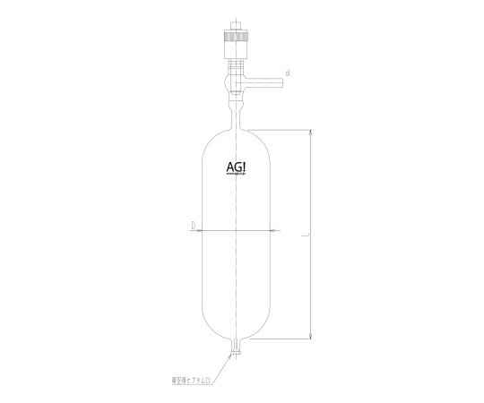 旭製作所 試料採取容器 高真空グリースレスバルブ 芯棒材質:PTFE 1個 4208-300