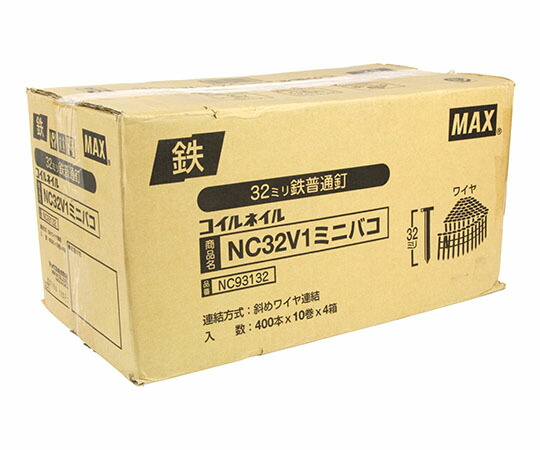 MAX（オフィス品・建築工具） ワイヤ連結釘 10巻X4箱入 1セット(10巻×4箱入) NC32V1-ﾐﾆﾊｺ(4)