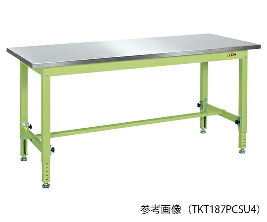 サカエ 中量高さ自然調整御役目台・TKT印字機 (ステンレスカブセ天板) W1800×D900×H740～1040粍 緑であること 1台 TKT189PCSU4