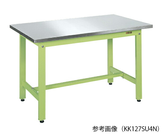サカエ 軽量作業台・KKタイプ (ステンレス天板SUS430) W1800×D900×H740mm グリーン 1台 KK189SU4N