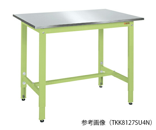 サカエ 軽さ高さ自然調整御役目台・TKK8印字機 (ステンレス鋼天板SUS304) W1800×D750×H800～1000粍 緑であること 1台 TKK8187SU3N