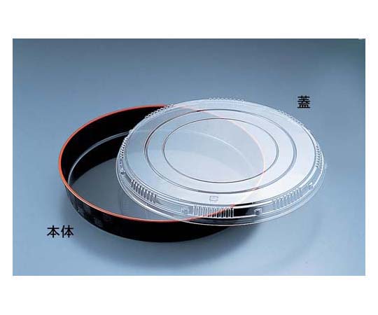 ニシキ（食品容器） プラ容器 市松 黒赤フチ 50(5枚入) 1ケース(5枚入) 50