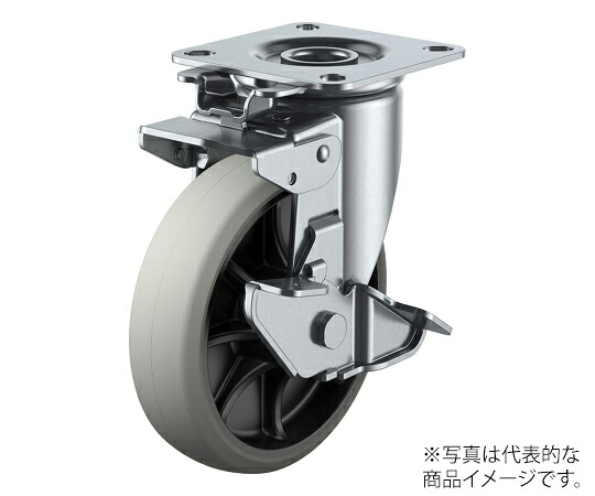ユーエイ J2K-S型キャスター 自在車（旋回固定式）プレート式（ストッパー付） 1個 GUJ2K-130S