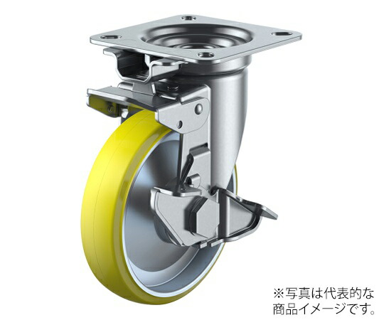 ユーエイ JK-S型キャスター 自在車（回転させるくっ付ける式）一皿式（ストッパー付） 1個 UWEJK-150S
