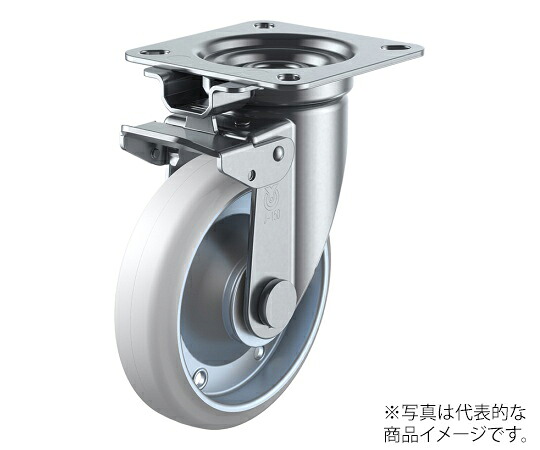 ユーエイ JK型キャスター 自在車（旋回固定式）プレート式 径150mm 耐油ゴム車輪（鋼板ホイル） 1個 WOJK-150