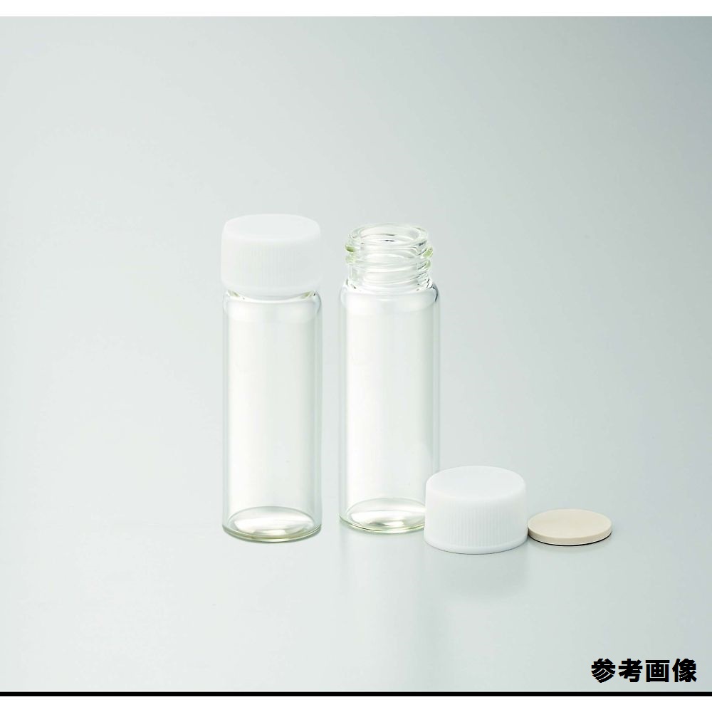 日電理化硝子 ねじ口瓶（無色）+PPキャップ（白）+フッ素PTFE/ニトリルパッキン 組合せセット 50組入 SV-50M 1箱(50組入) 250632