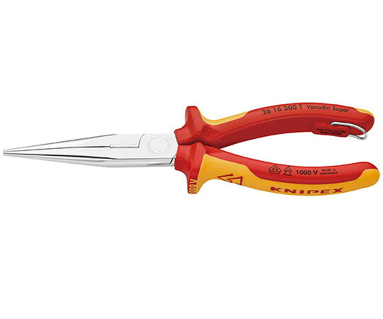 店内全品ポイント5倍★要エントリー★KNIPEX 絶縁先長ラジオペンチ 落下防止(BK) 1本 2616-200TBK|Shop de clinic店