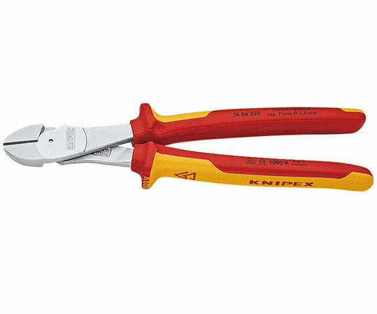 KNIPEX 絶縁強力斜ニッパー　1000V 1本 7406-250