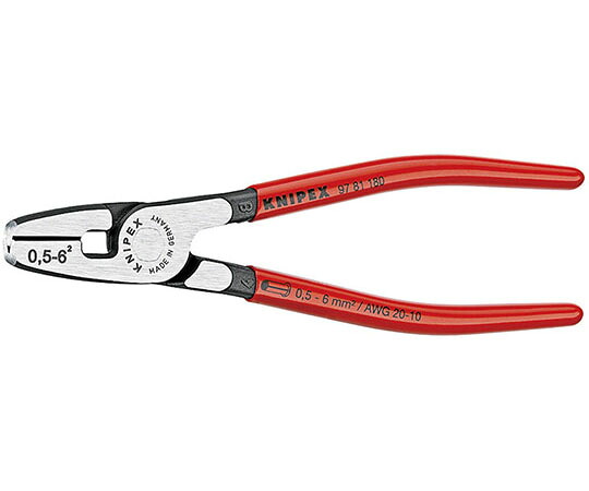 KNIPEX 挙げ句の果て衣袂用圧着プライヤー 1本 9781-180