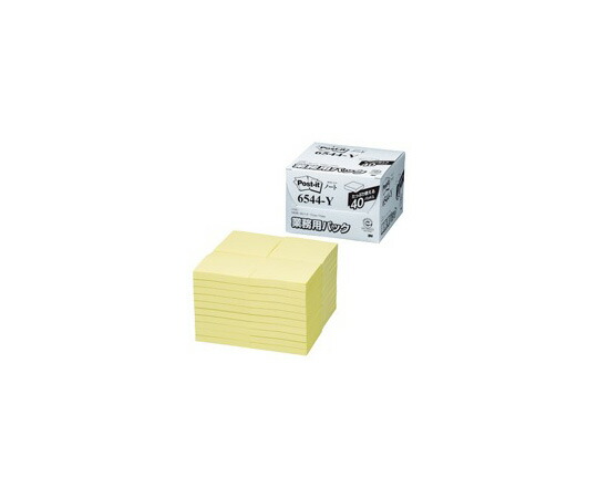 スリーエム Post-it　ノート　業務用　イエロー 1箱(100枚×40パッド入) 6544-Y