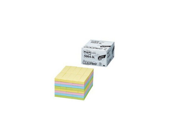 スリーエム Post-it　ふせん　業務用　混色 1箱(100枚×80パッド入) 5004-K