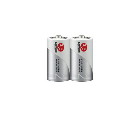 スマートバリュー アルカリ乾電池　単2　100本 1箱(10本×10箱入) N122J-2P-50