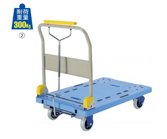 店内全品ポイント5倍★要エントリー★ハンドストッパー式樹脂台車 静音 300kg 1台 61-551-25-2|Shop de clinic店