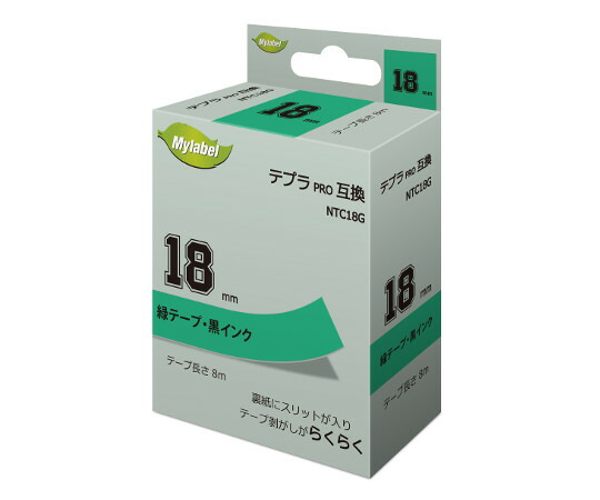 NinestAO テプラ取り替えっこ磁気テープ 運動場下げ札 18粍 黒文字 8m 16個入 1箱(16個入) NTC18G