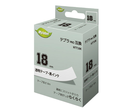 NinestAO テプラ取り替えっこ磁気テープ 澄み切った地下げ札 18粍 黒文字 8m 16個入 1箱(16個入) NTT18K