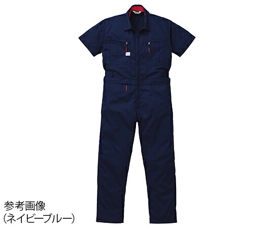 山田辰 腰割れ式半袖つなぎ服　ネイビーブルー　3L 1着 1-6901-NB-3L