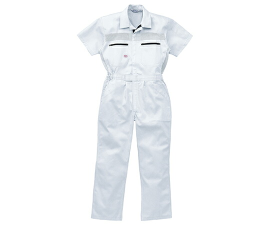 山田辰 半袖つなぎ服 白 4L 1着 1-1035-WH-4L