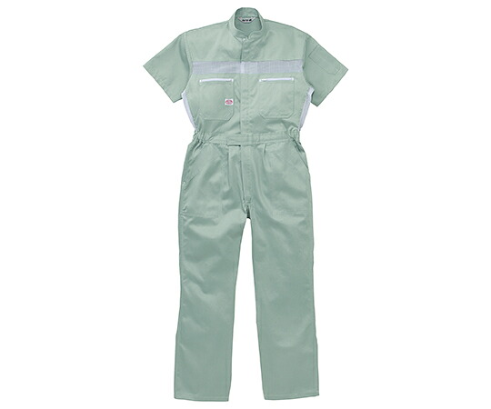 店内全品ポイント5倍★要エントリー★山田辰 半袖つなぎ服　アースグリーン　3L 1着 1-1050-EG-3L｜Shop de clinic店