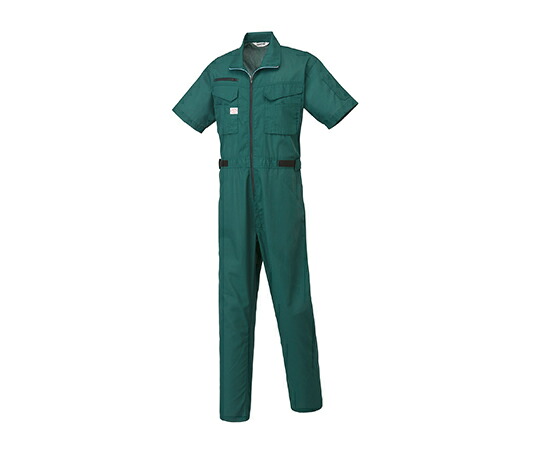 山田辰 半袖つなぎ服 緑であること 5L 1着 1-1070-GR-5L