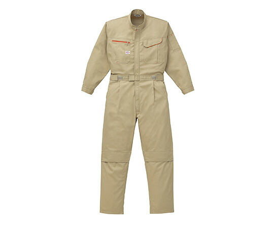 山田辰 抗菌つなぎ服 カーキ 3L 1着 1-1290-K2-3L