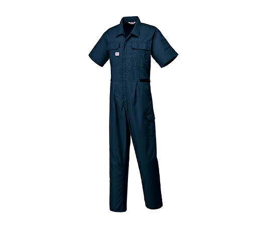 山田辰 半袖つなぎ服 ネイビーブルー 3L 1着 1-2301-NB-3L
