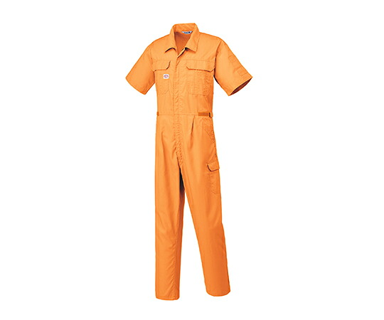 山田辰 半袖つなぎ服 オレンジ色 3L 1着 1-2301-OR-3L